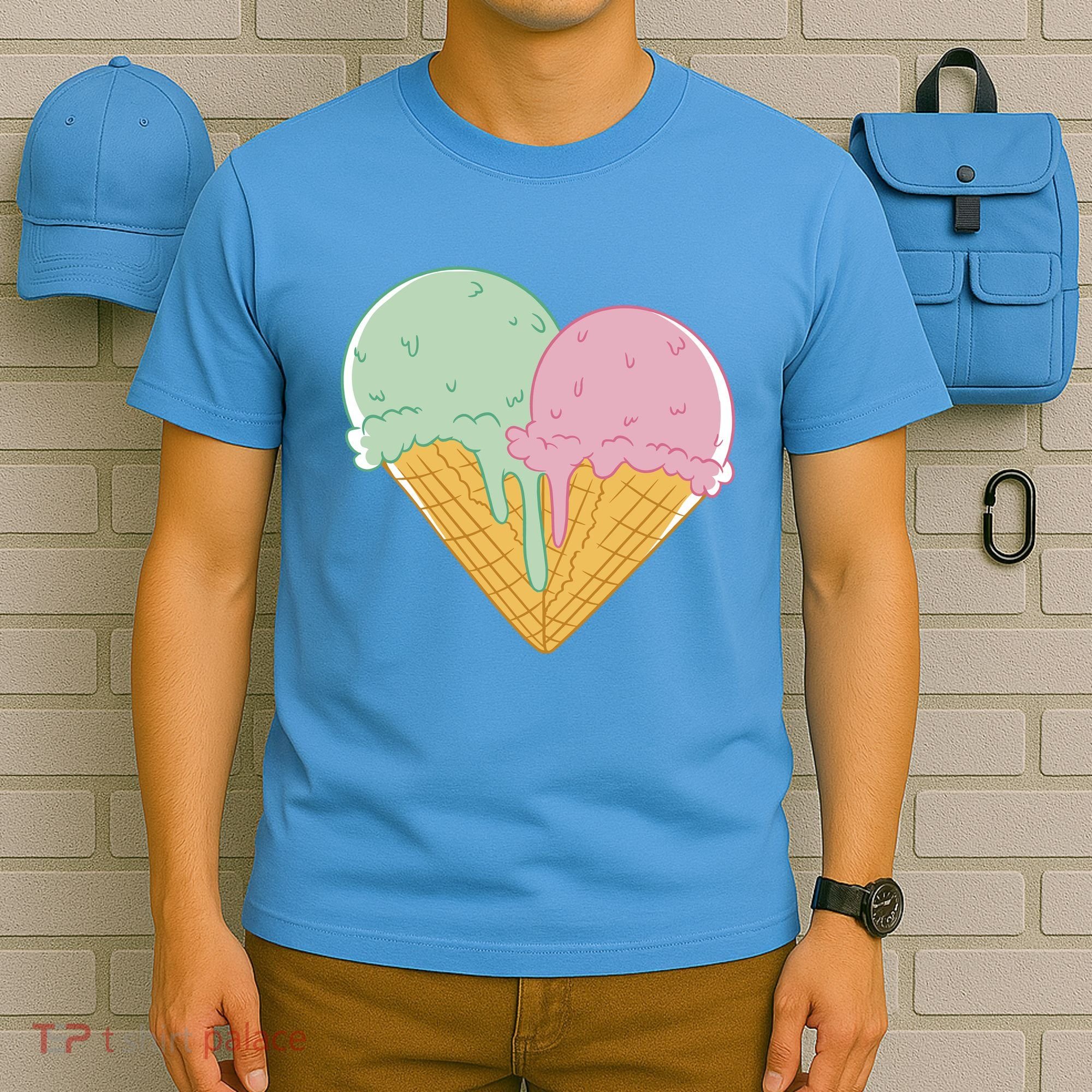 Heart Shaped Ice Cream Cute Gift T-Shirt