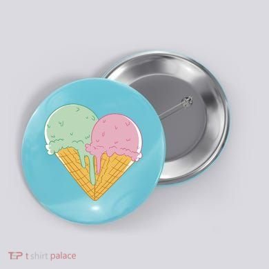 Heart Shaped Ice Cream Cute Gift Button
