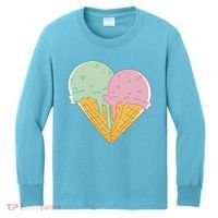 Heart Shaped Ice Cream Cute Gift Kids Long Sleeve Shirt thumb 0