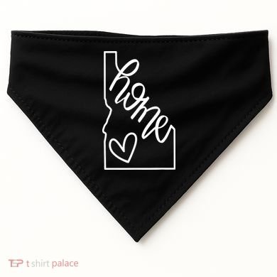 Home State Idaho Home Handlettered Graphic USA-Made Doggie Bandana