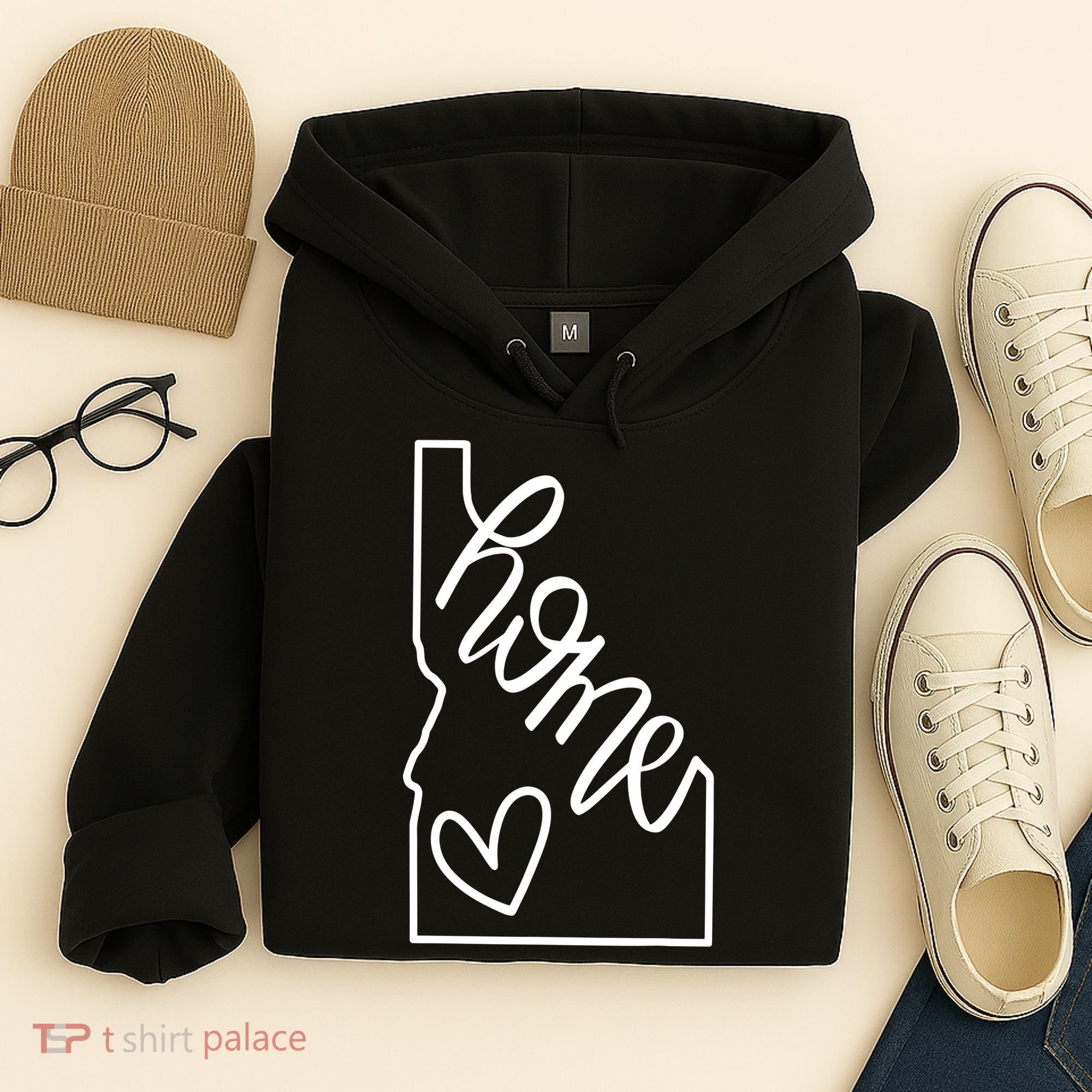 Home State Idaho Home Handlettered Graphic Hoodie