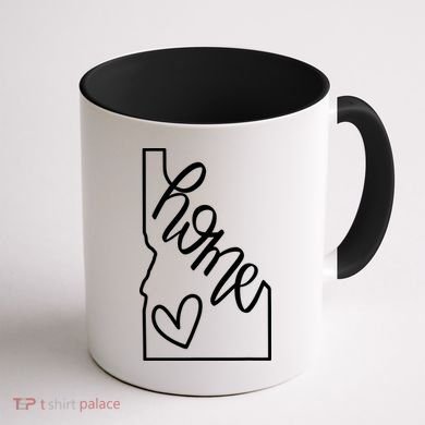 Home State Idaho Home Handlettered Graphic Coffee Mug back