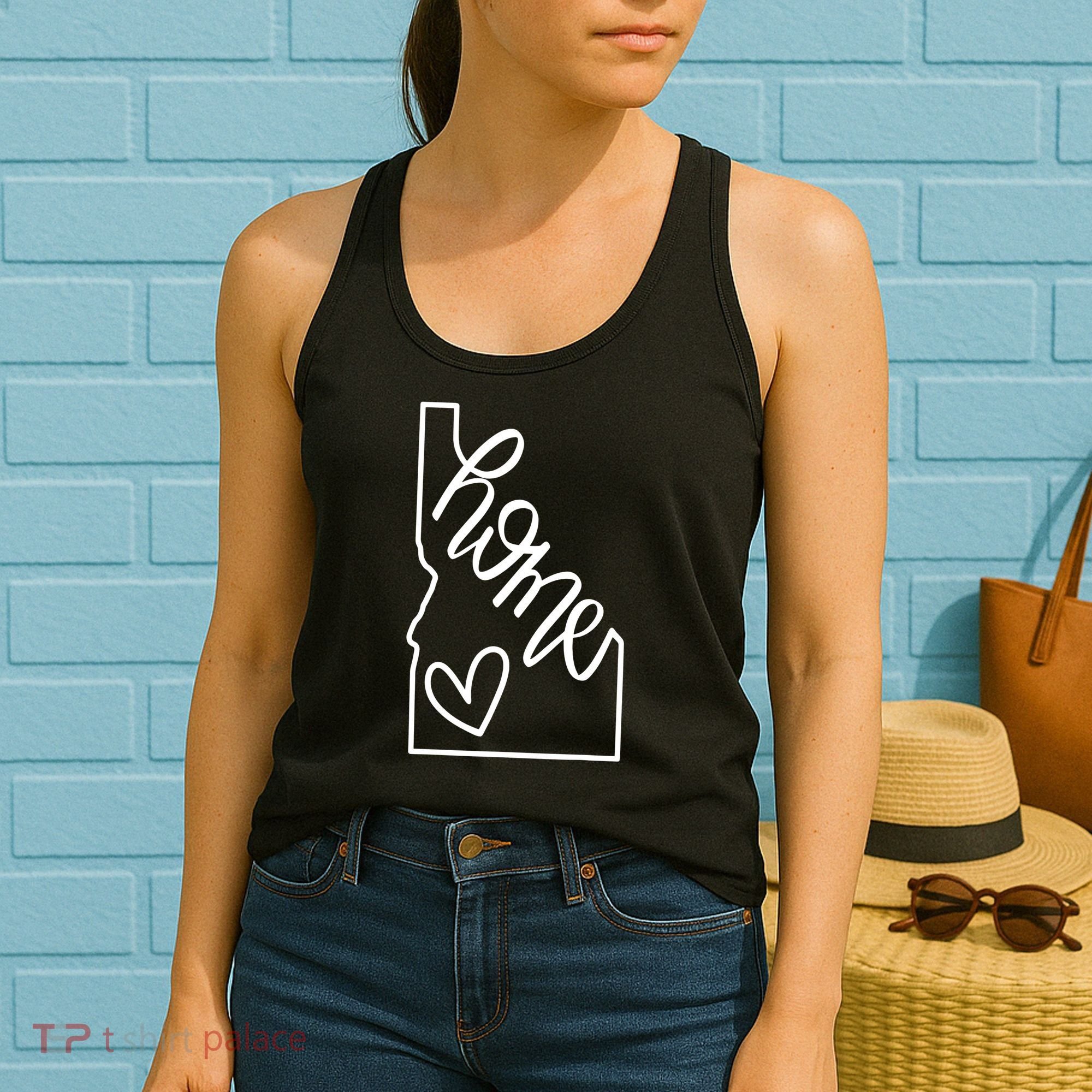Home State Idaho Home Handlettered Graphic Women's Tank Top