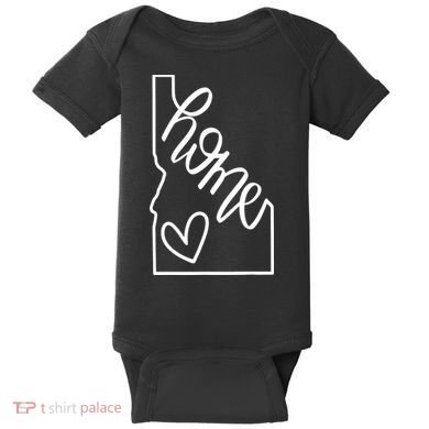 Home State Idaho Home Handlettered Graphic Baby Bodysuit