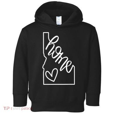 Home State Idaho Home Handlettered Graphic Toddler Hoodie