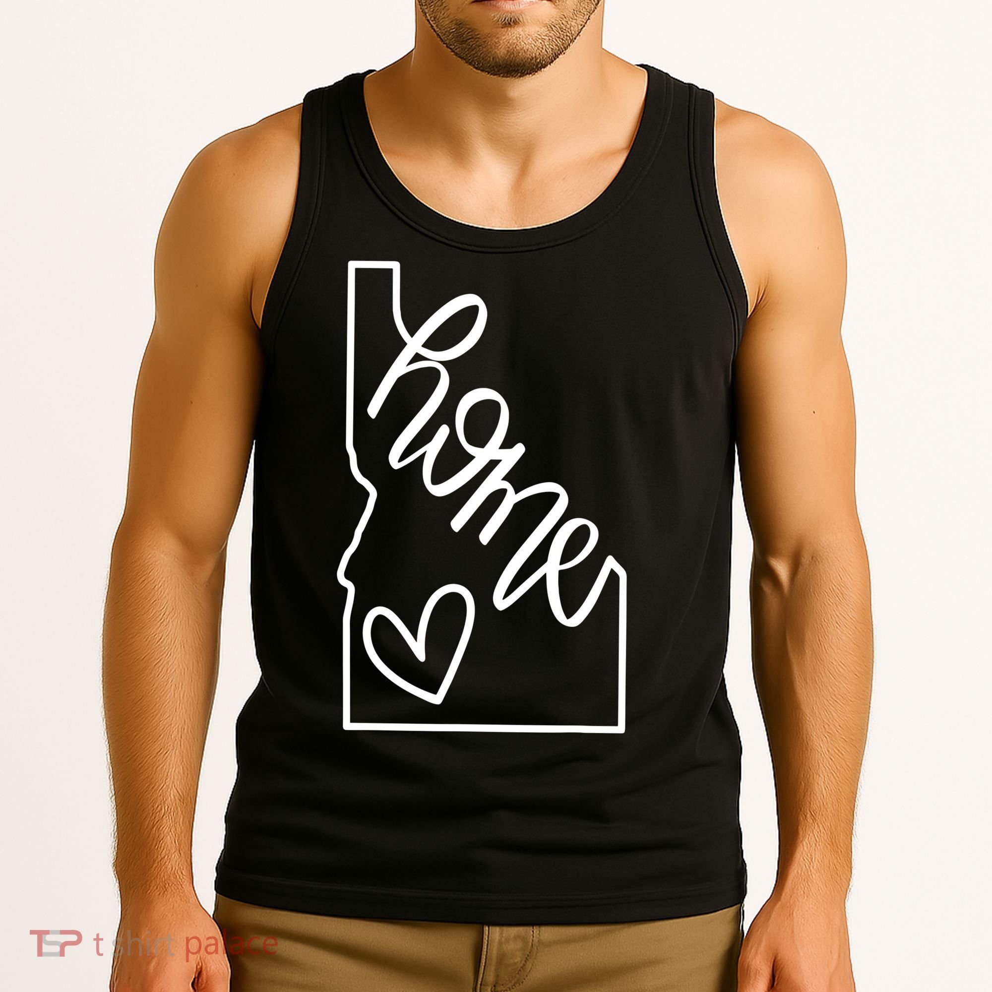 Home State Idaho Home Handlettered Graphic Tank Top