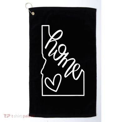 Home State Idaho Home Handlettered Graphic Golf Towel