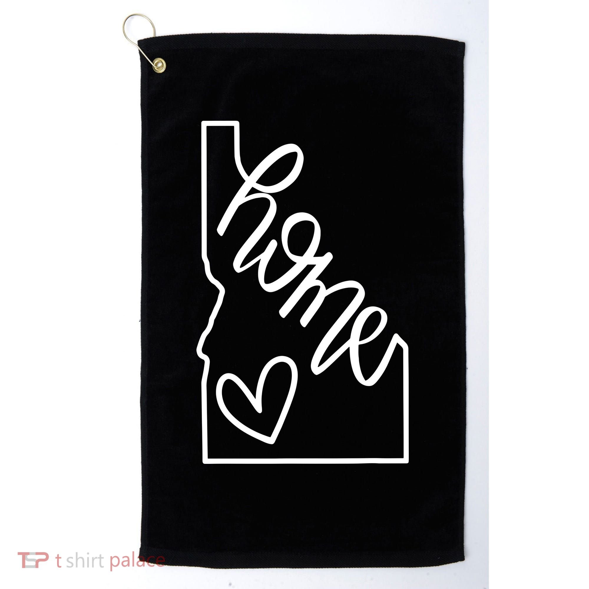 Home State Idaho Home Handlettered Graphic Golf Towel