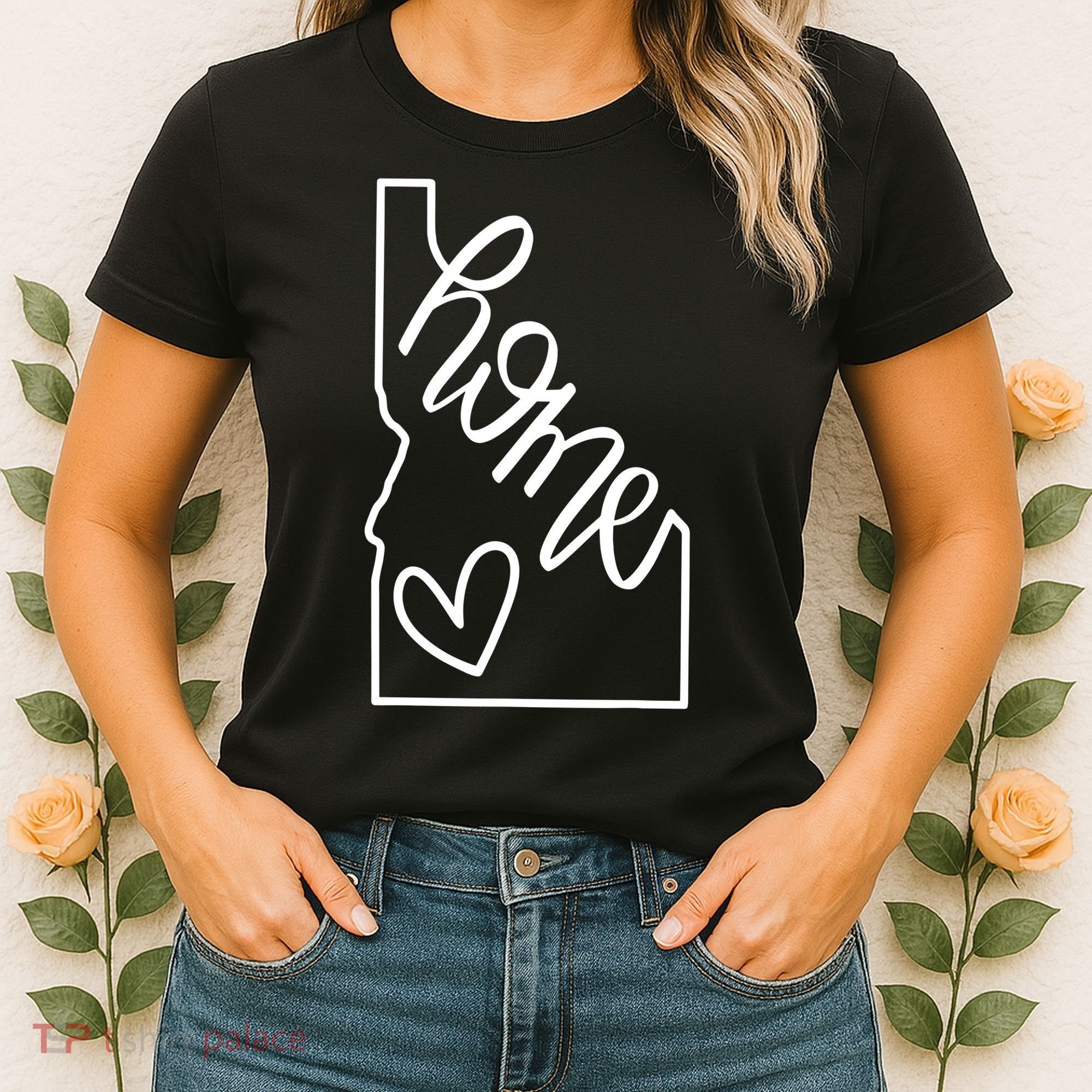 Home State Idaho Home Handlettered Graphic Women's T-Shirt