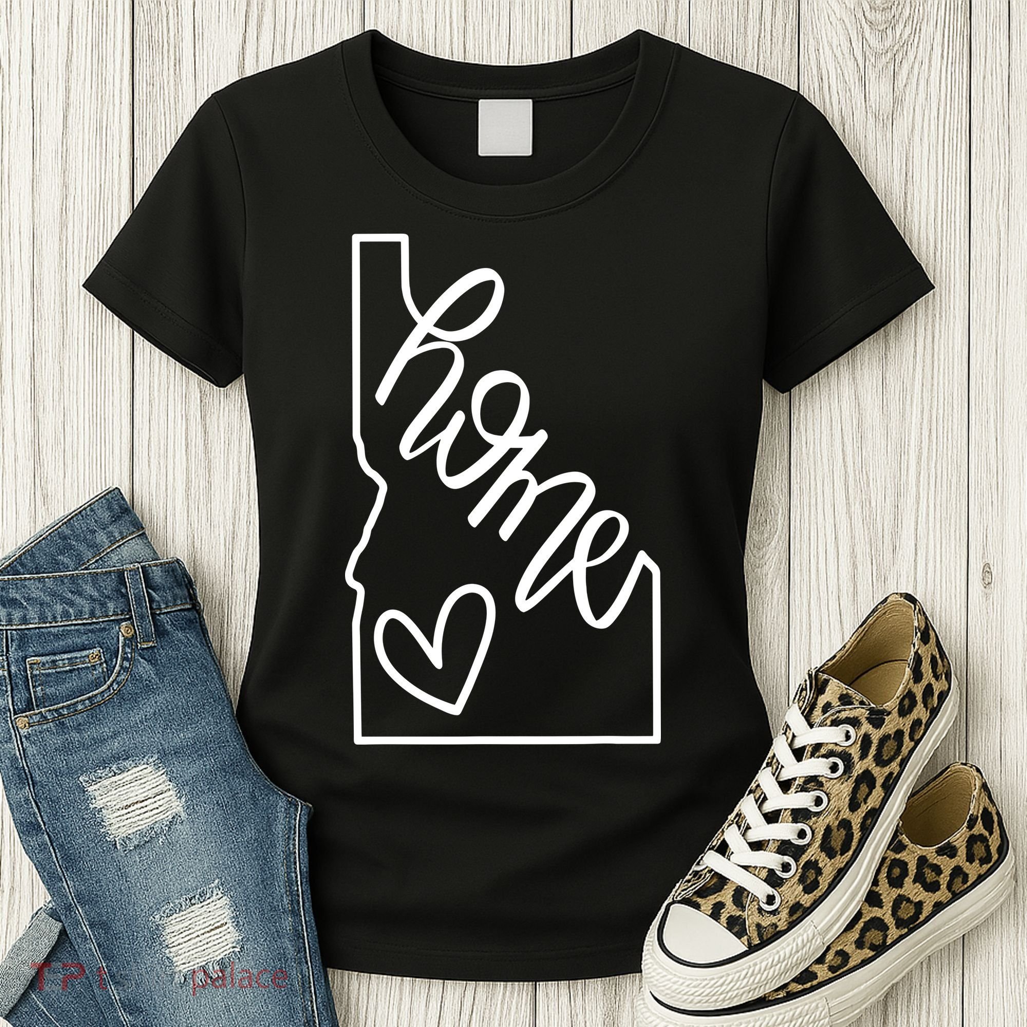 Home State Idaho Home Handlettered Graphic Women's T-Shirt