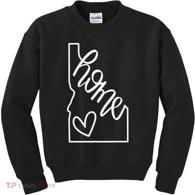 Home State Idaho Home Handlettered Graphic Kids Sweatshirt