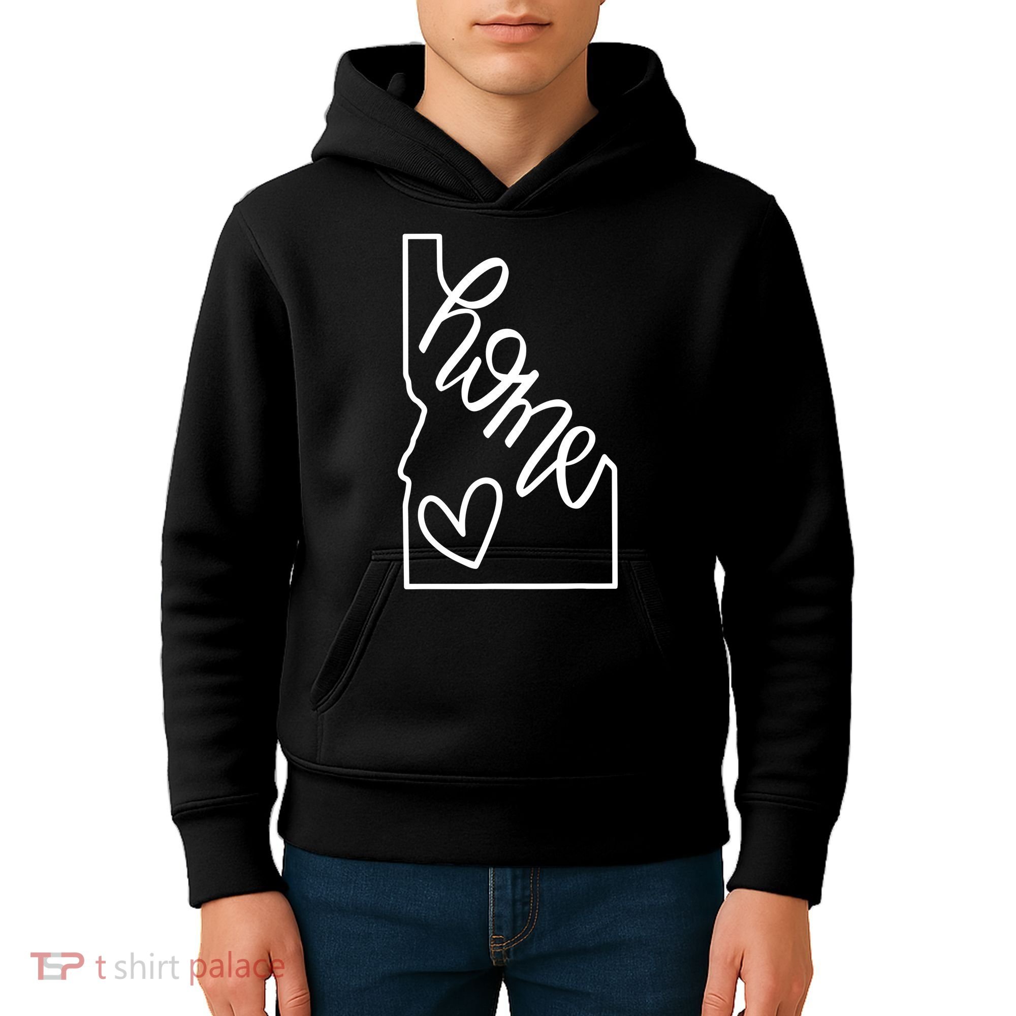 Home State Idaho Home Handlettered Graphic Kids Hoodie