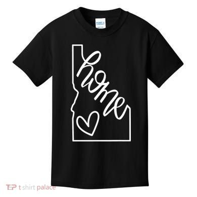 Home State Idaho Home Handlettered Graphic Kids T-Shirt