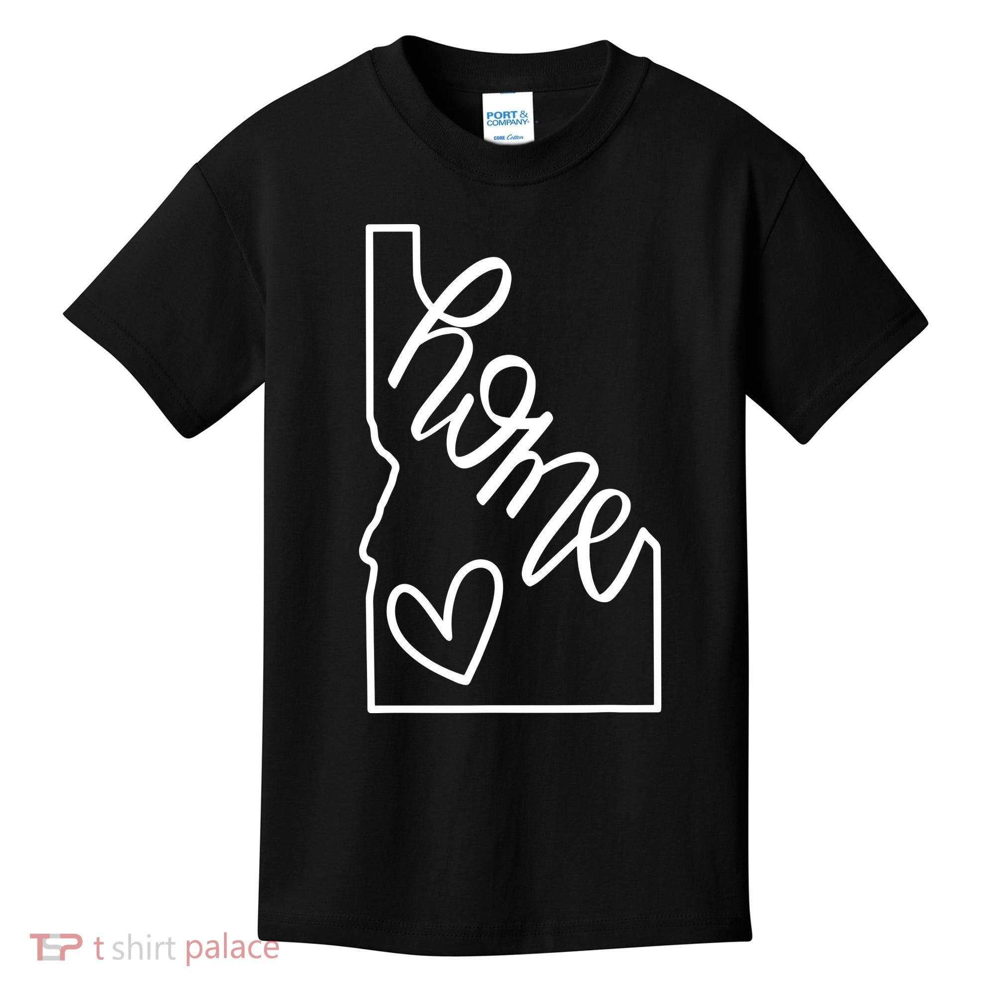 Home State Idaho Home Handlettered Graphic Kids T-Shirt