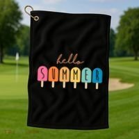 Hello Summer Ice Cream Golf Towel thumb 1