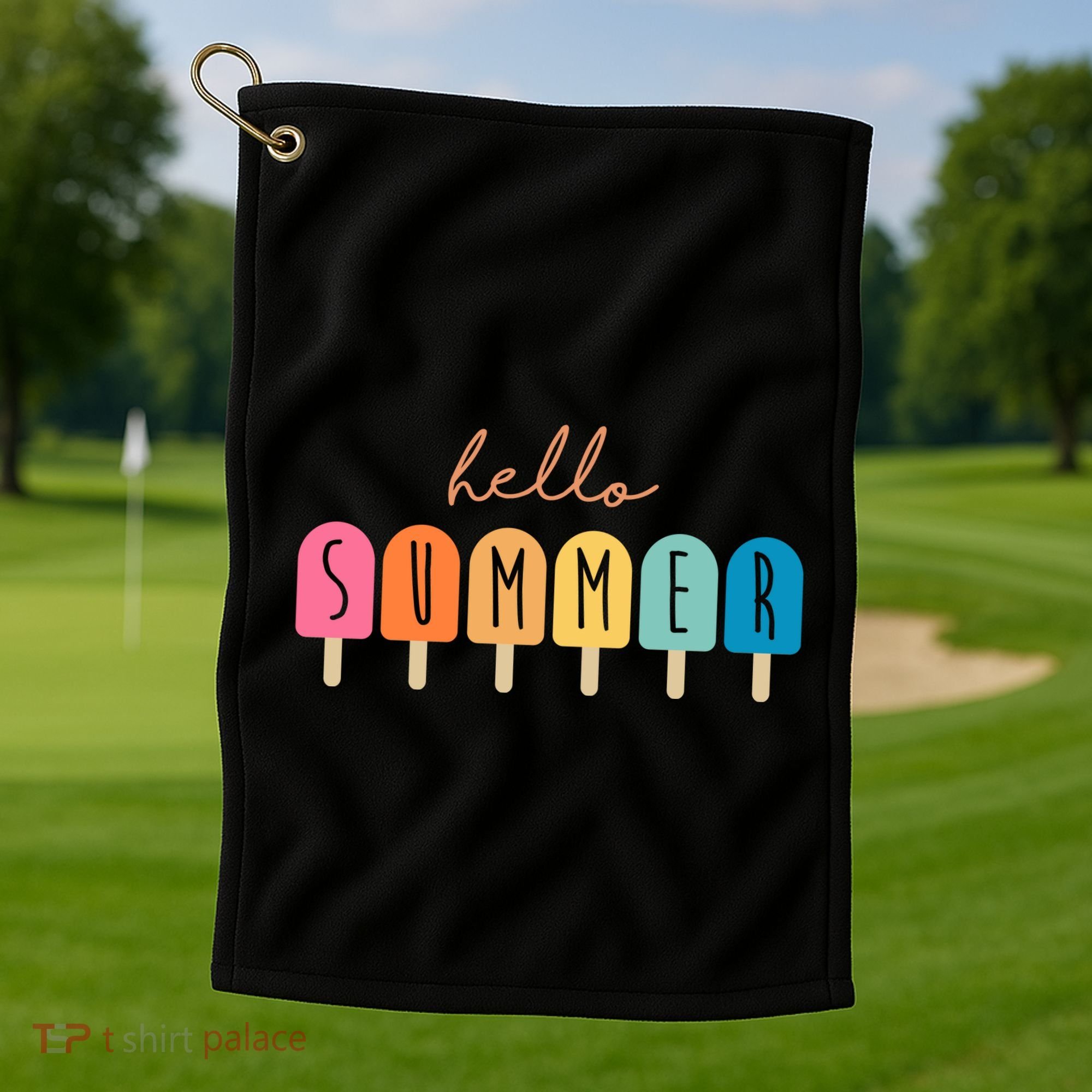 Hello Summer Ice Cream Golf Towel