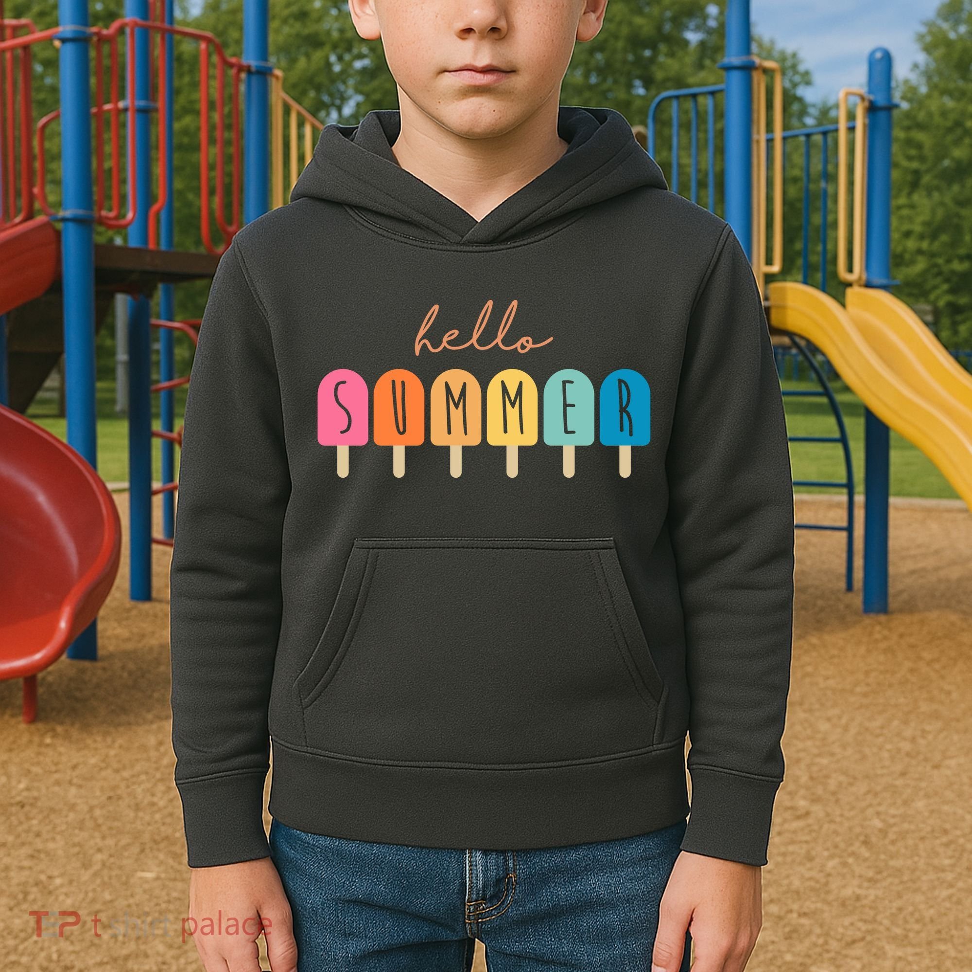 Hello Summer Ice Cream Kids Hoodie