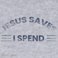 Hilarious & Sarcastic Jesus Saves I Spend Women's Racerback Cropped Tank thumb 2