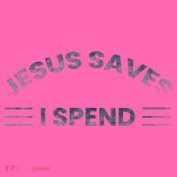 Hilarious & Sarcastic Jesus Saves I Spend Stripe Pom Pom Beanie thumb 2
