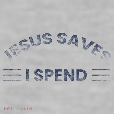 Hilarious & Sarcastic Jesus Saves I Spend Ladies PosiCharge Tri-Blend Wicking Tank