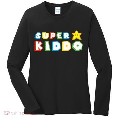 Humor Super Kiddo Gaming Meme Funny Gift For Kiddo Women's Long Sleeve Shirt