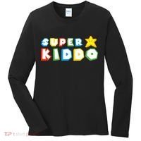 Humor Super Kiddo Gaming Meme Funny Gift For Kiddo Women's Long Sleeve Shirt thumb 0