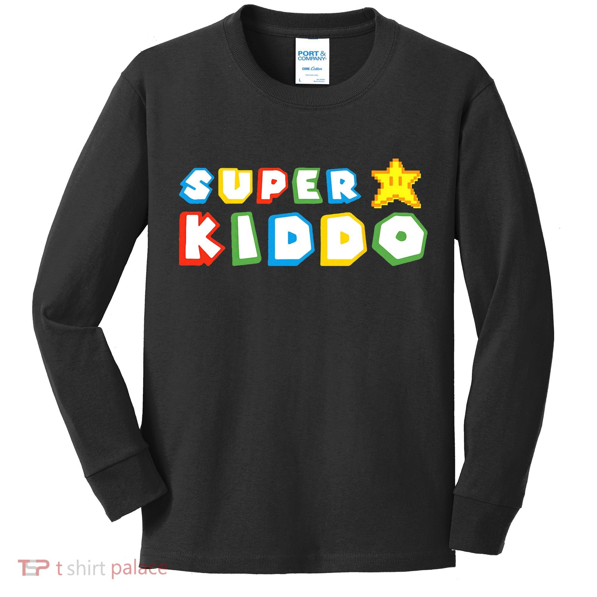 Humor Super Kiddo Gaming Meme Funny Gift For Kiddo Kids Long Sleeve Shirt