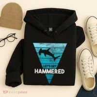 Hammerhead Shark LetS Get Hammered All Week Hoodie thumb 4