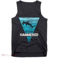 Hammerhead Shark LetS Get Hammered All Week Tank Top thumb 0