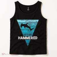 Hammerhead Shark LetS Get Hammered All Week Tank Top thumb 2