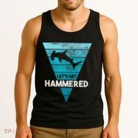 Hammerhead Shark LetS Get Hammered All Week Tank Top thumb 3