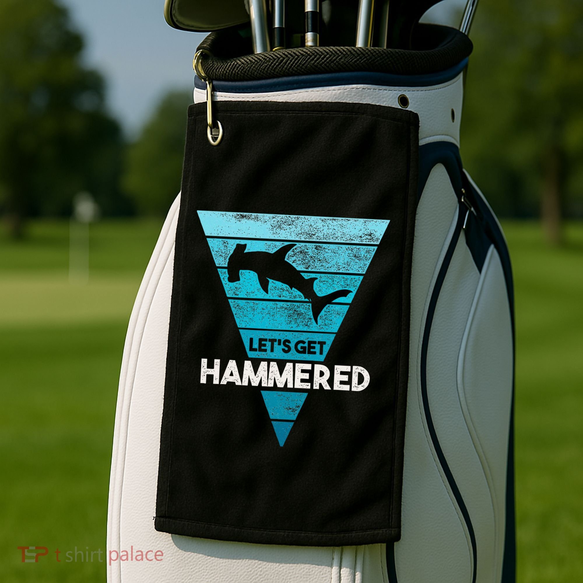 Hammerhead Shark LetS Get Hammered All Week Golf Towel
