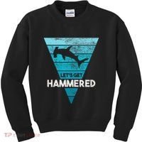 Hammerhead Shark LetS Get Hammered All Week Kids Sweatshirt thumb 0