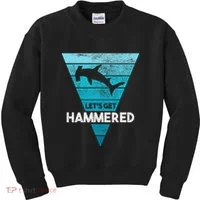 Hammerhead Shark LetS Get Hammered All Week Kids Sweatshirt thumb 0