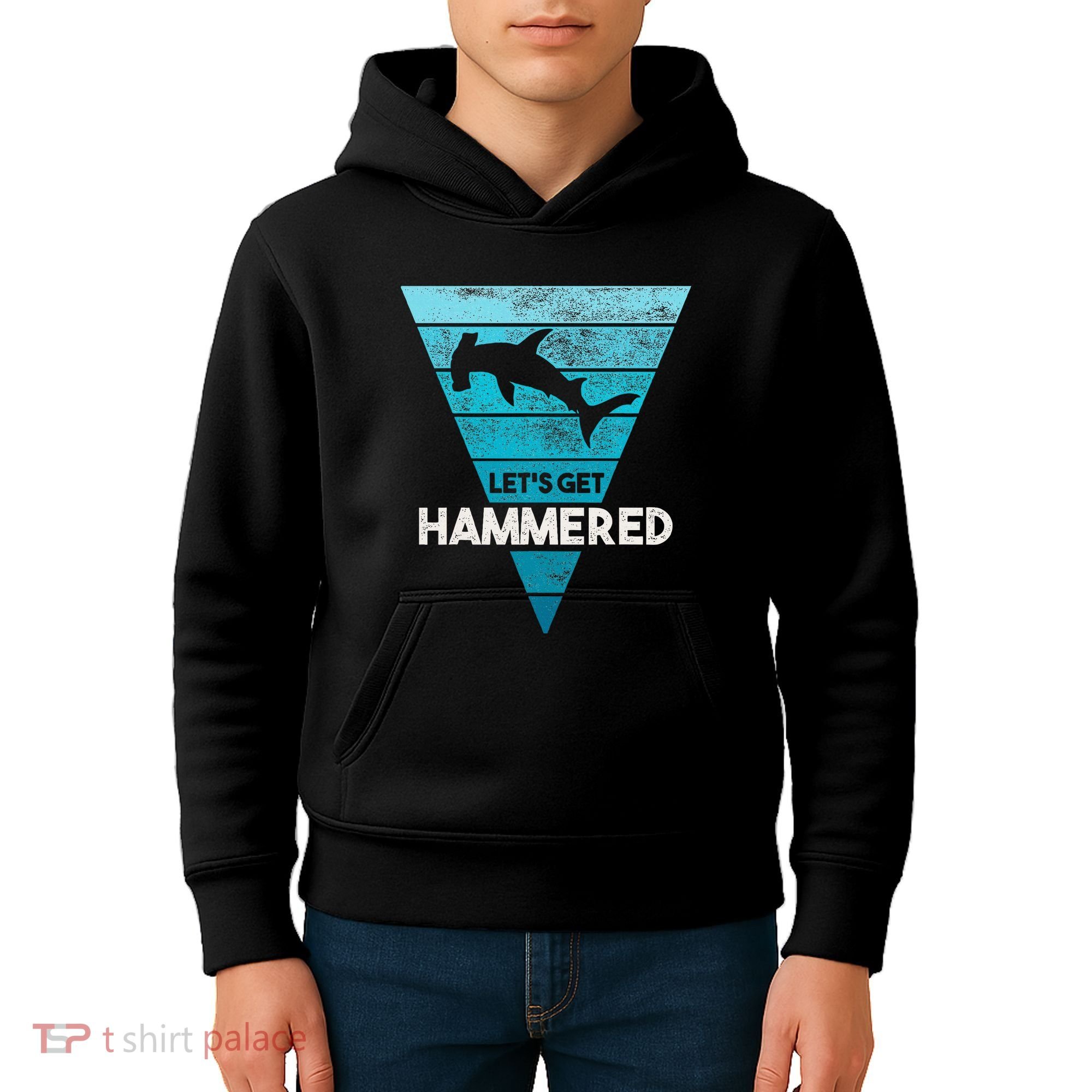 Hammerhead Shark LetS Get Hammered All Week Kids Hoodie