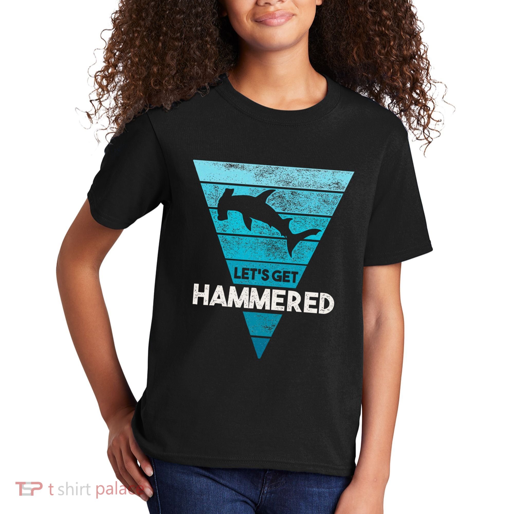 Hammerhead Shark LetS Get Hammered All Week Kids T-Shirt