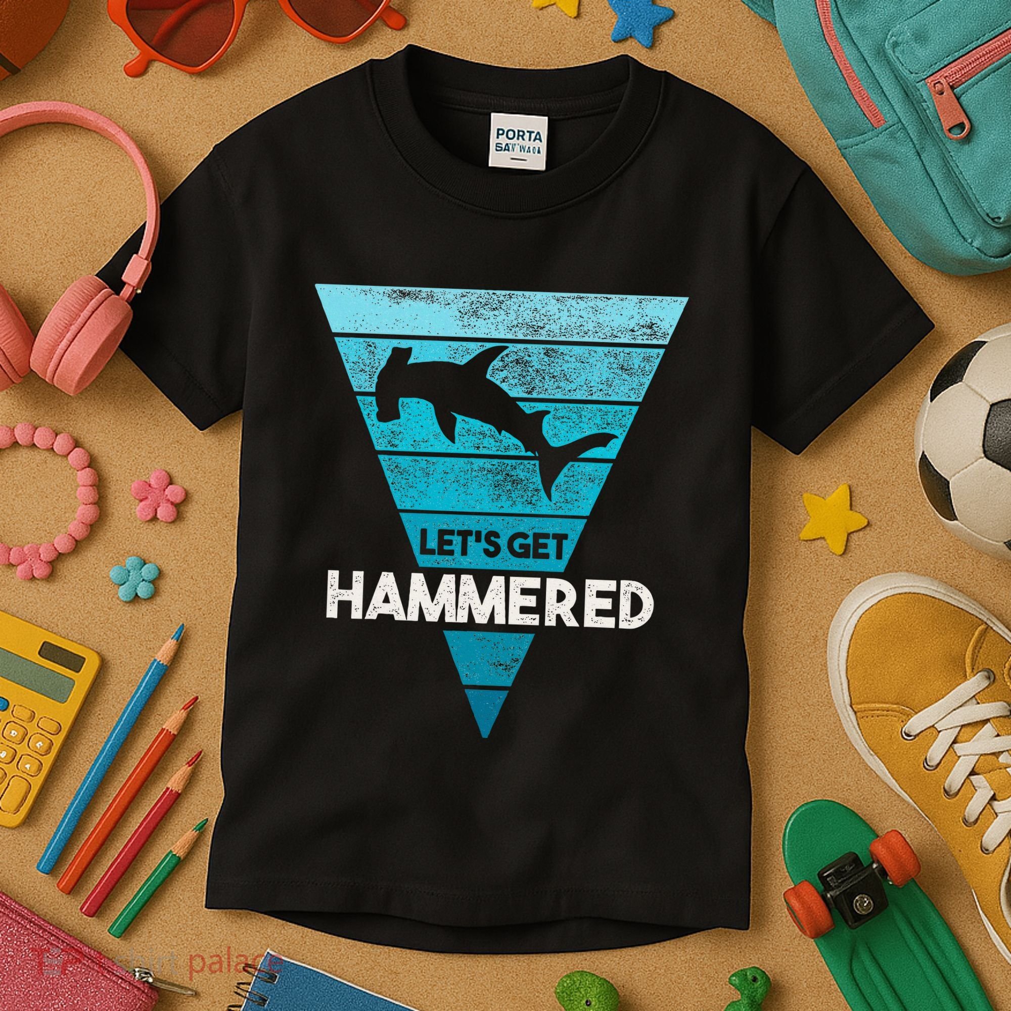 Hammerhead Shark LetS Get Hammered All Week Kids T-Shirt
