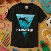 Hammerhead Shark LetS Get Hammered All Week Kids T-Shirt thumb 3