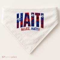 Haiti Soccer Lovers Allez, Haïti! USA-Made Doggie Bandana thumb 0