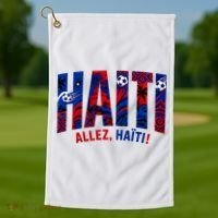 Haiti Soccer Lovers Allez, Haïti! Golf Towel thumb 1