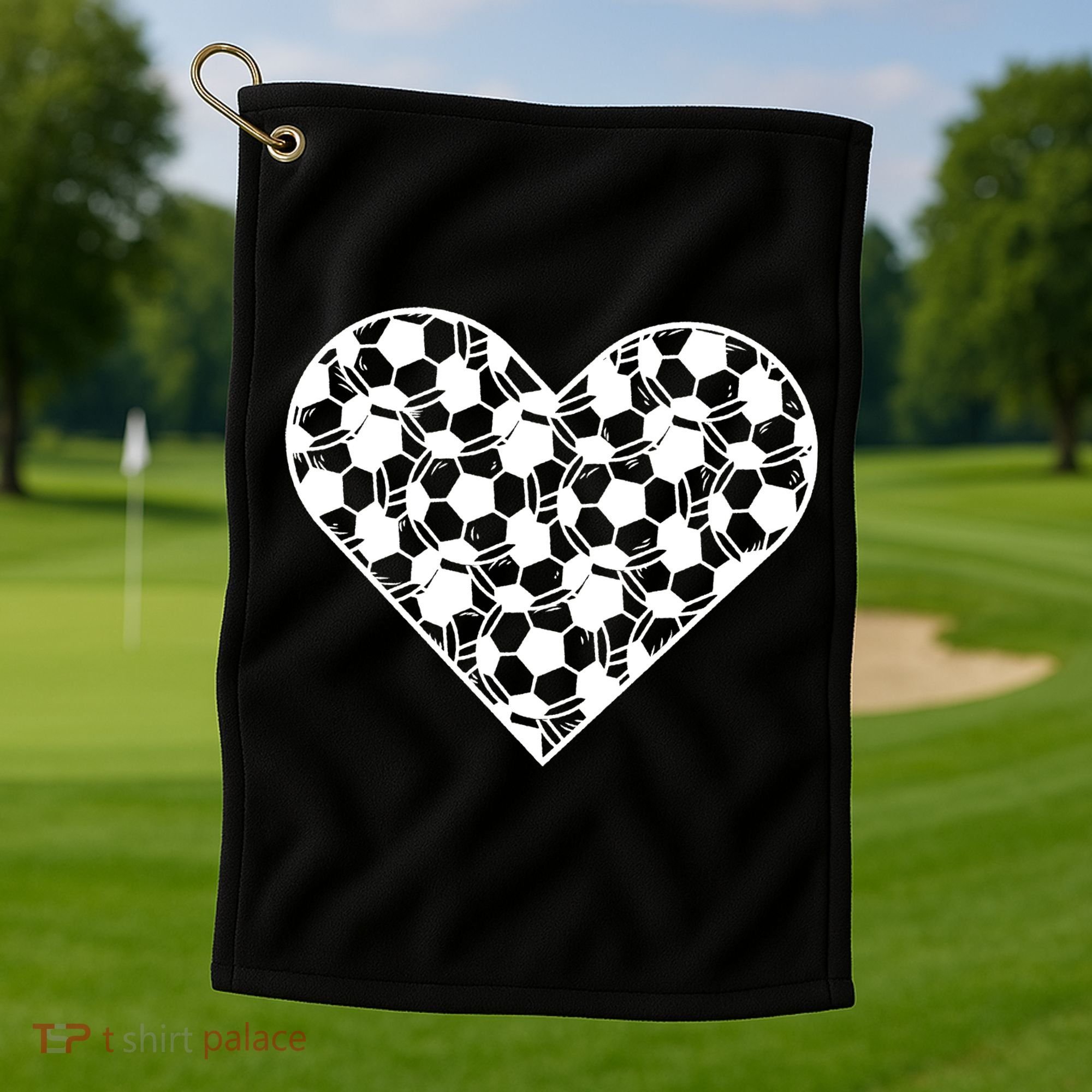 Heart Soccer Lover Golf Towel