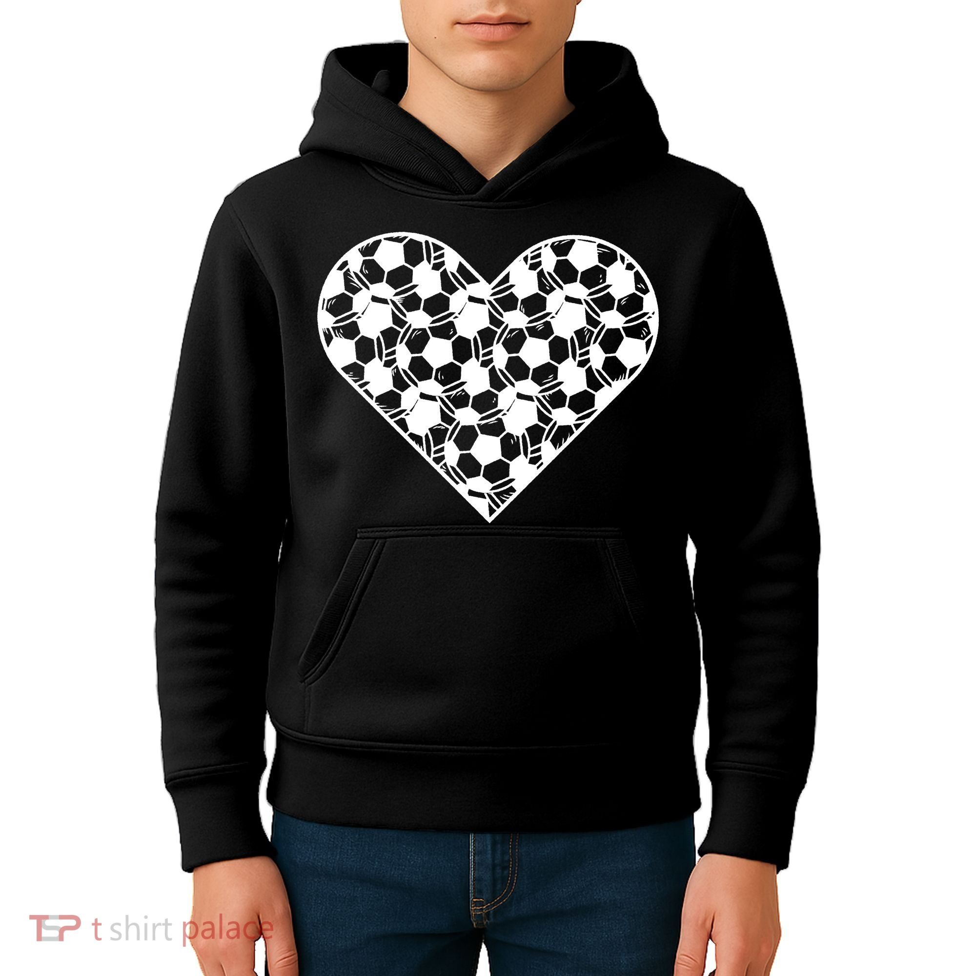 Heart Soccer Lover Kids Hoodie