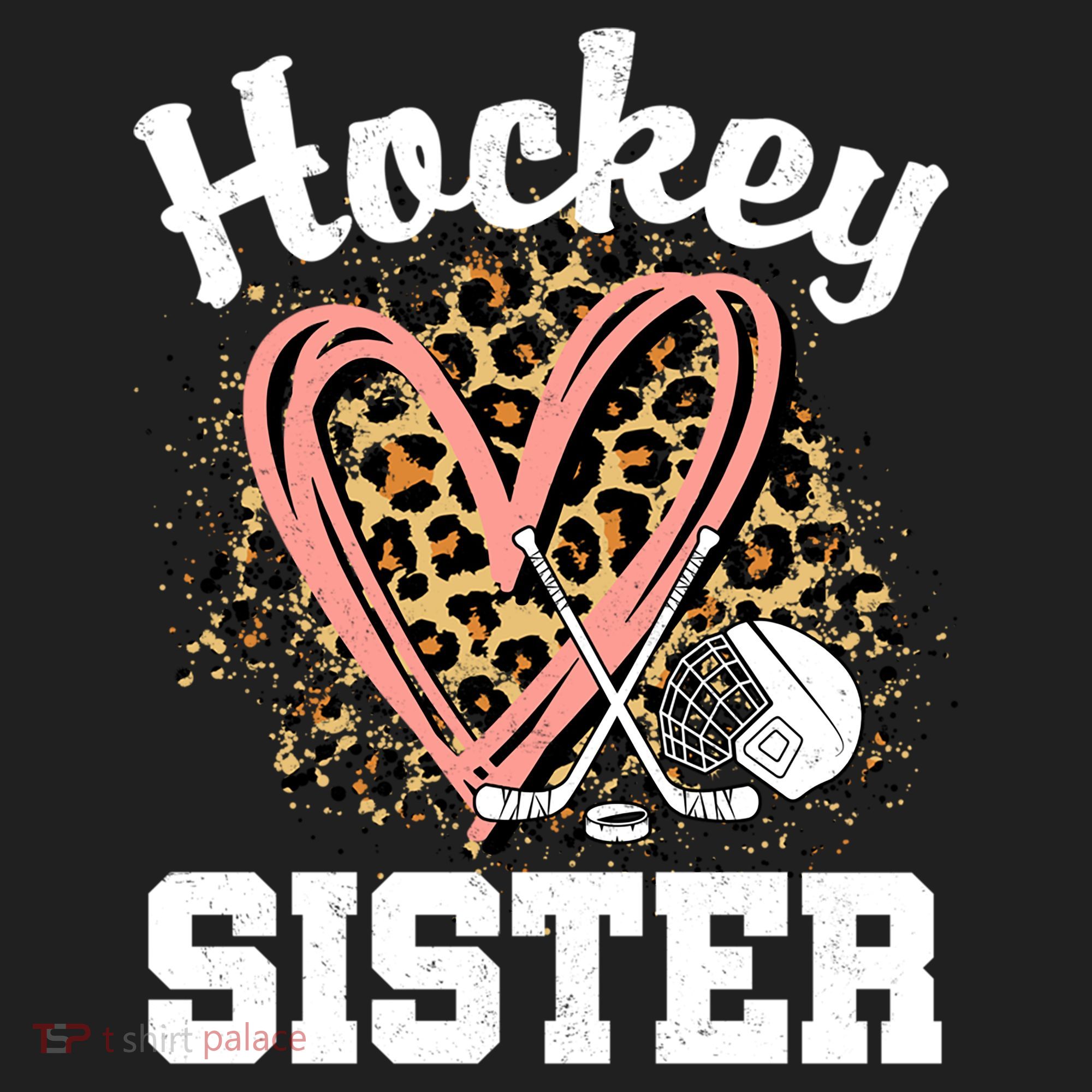 Hockey Sister Leopard Heart Ice Hockey Great Gift Beanie