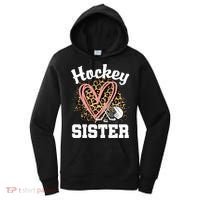 Hockey Sister Leopard Heart Ice Hockey Great Gift Women's Hoodie thumb 0