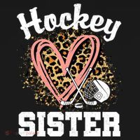 Hockey Sister Leopard Heart Ice Hockey Great Gift Ornament thumb 1