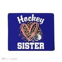 Hockey Sister Leopard Heart Ice Hockey Great Gift Mousepad thumb 0