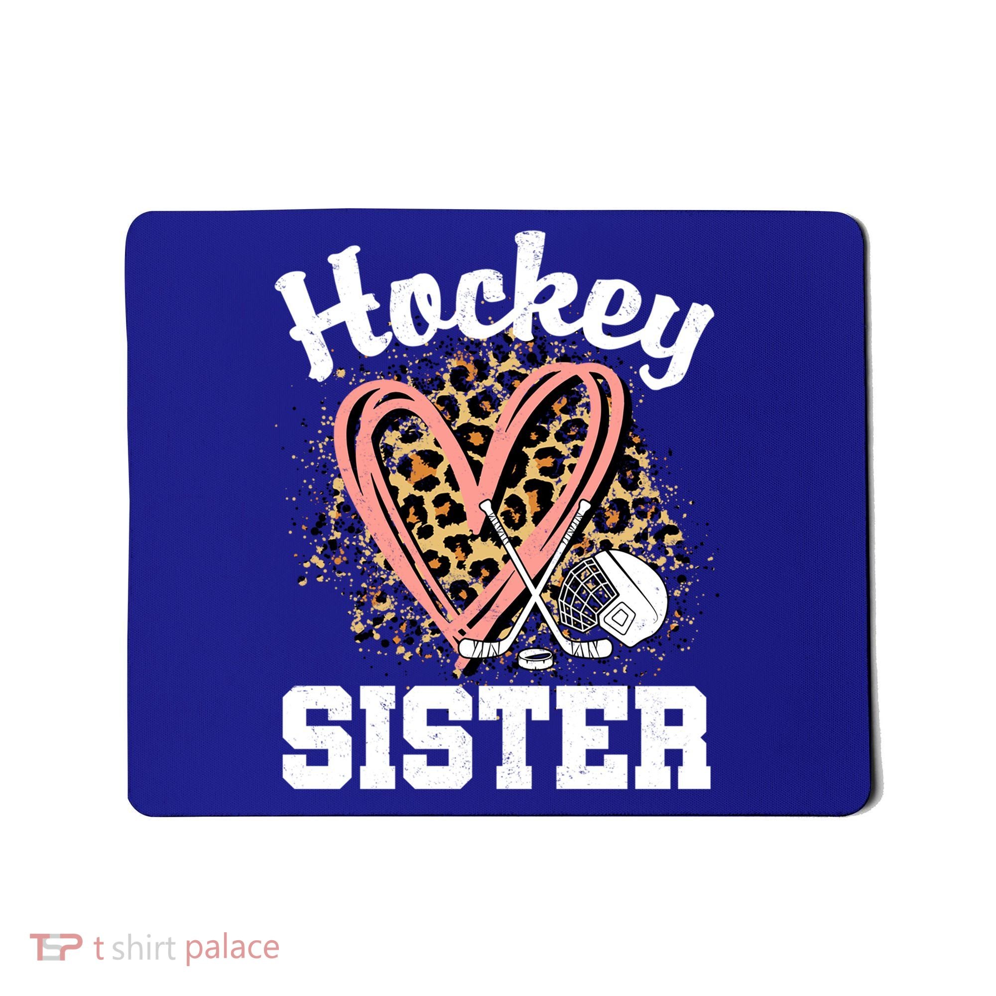 Hockey Sister Leopard Heart Ice Hockey Great Gift Mousepad