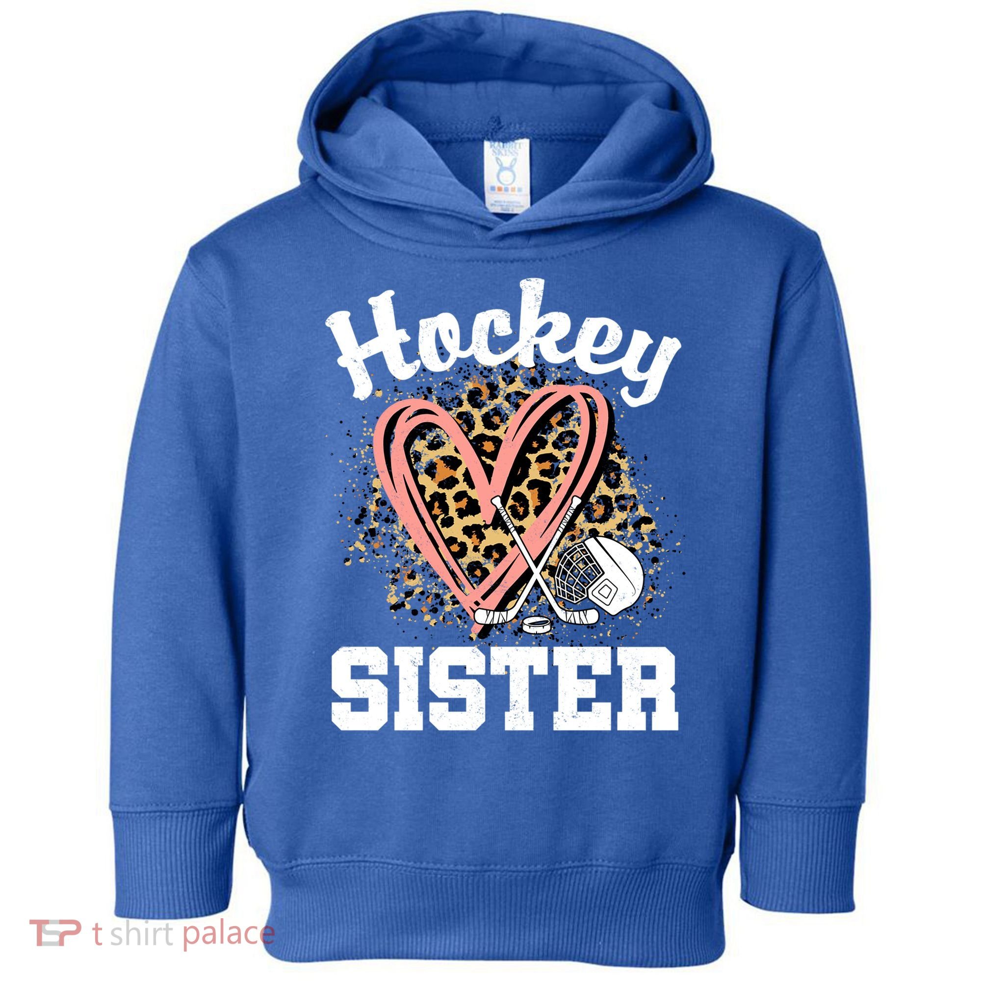 Hockey Sister Leopard Heart Ice Hockey Great Gift Toddler Hoodie