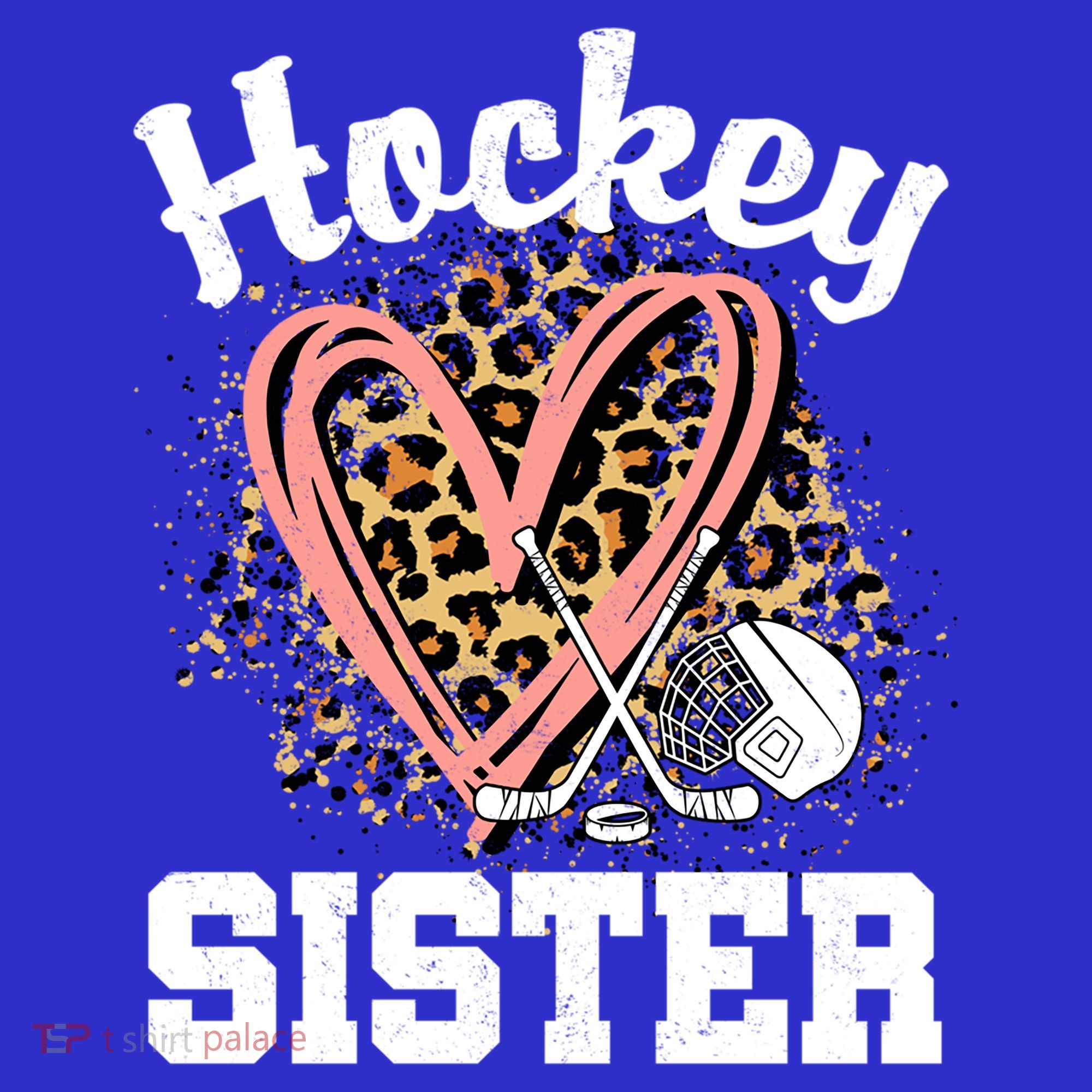 Hockey Sister Leopard Heart Ice Hockey Great Gift Toddler Hoodie