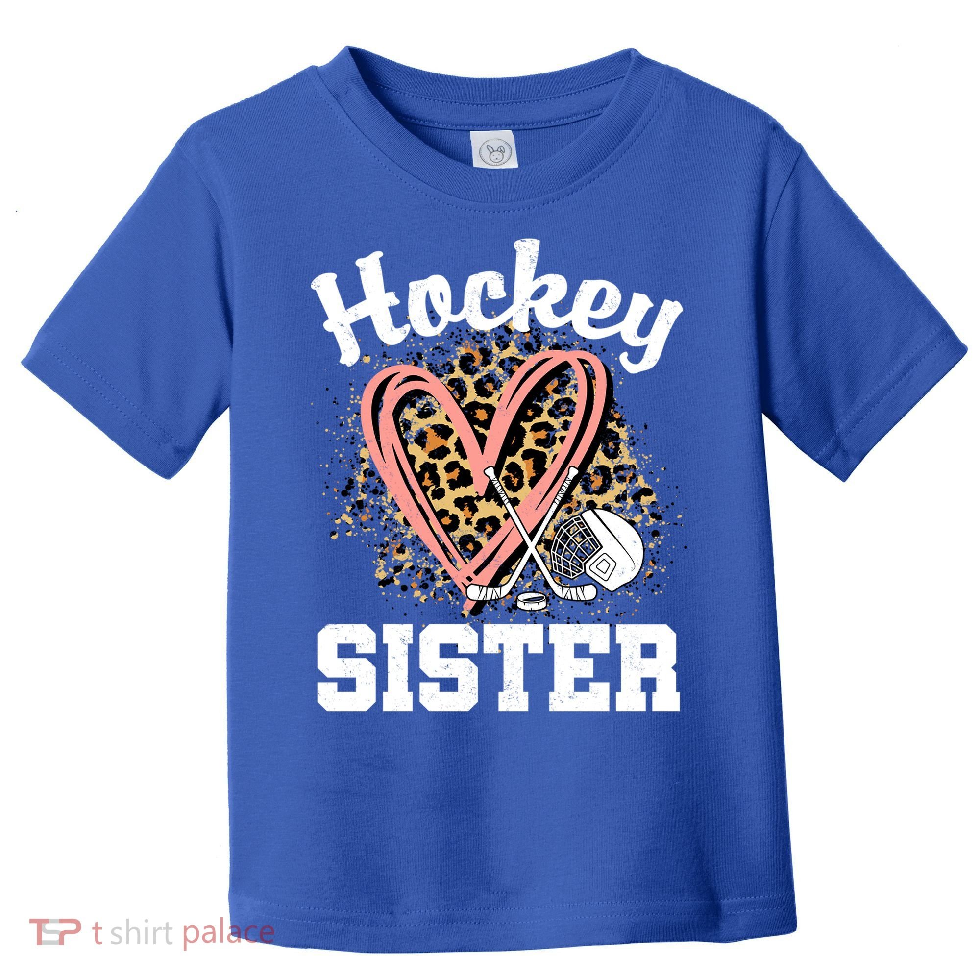 Hockey Sister Leopard Heart Ice Hockey Great Gift Toddler T-Shirt